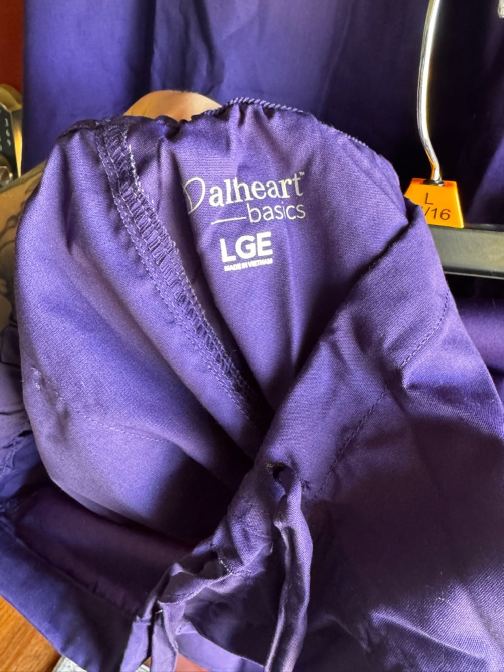 Allheart Women's Purple Scrub Top and Pants Set - Picture 3 of 3